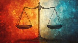 balanza de justicia con fondo legal abstracto