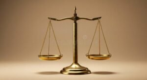 balanza de justicia con fondo neutral
