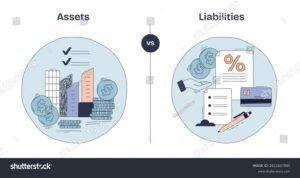 balanza financiera con monedas y documentos