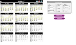 calendario con dias feriados destacados