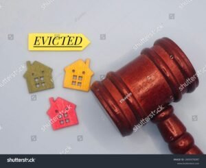 gavel court house eviction concept