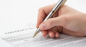 manos firmando contrato legal documento financiero