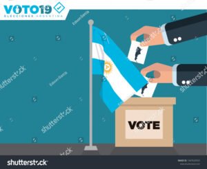 persona depositando boleta electoral urna argentina