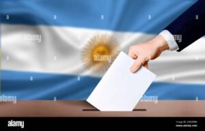 urna electoral con sello de votacion argentina